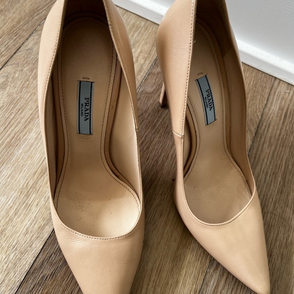 Prada Tan Leather Stiletto Heels - Picture 2 of 8